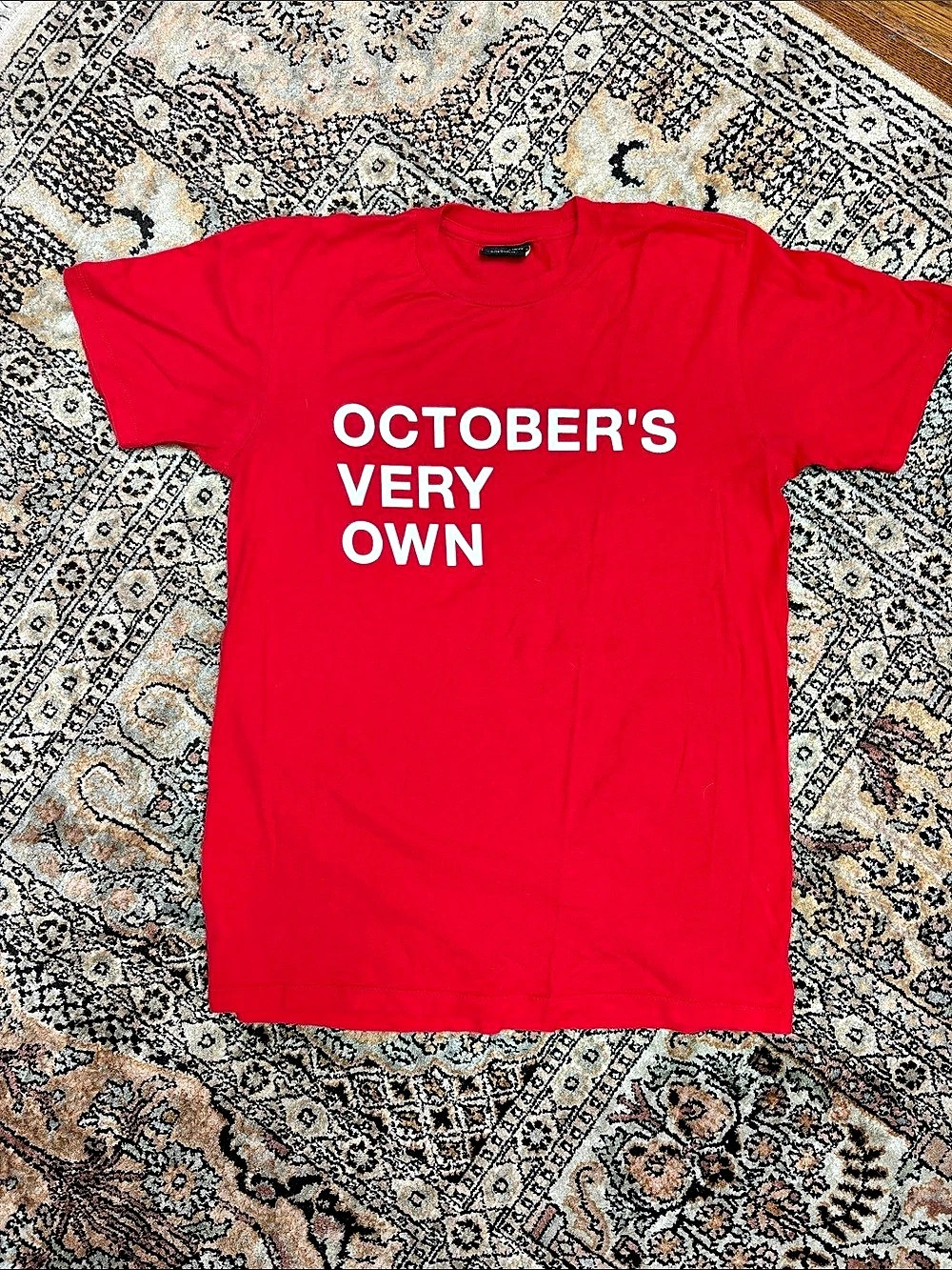 October'Small Very Own OVO Block T-Shirt Red Graphic Tee in Red Small